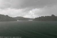 Rain storm on the lake