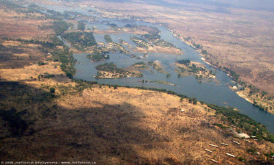 Cataract islands in the Zambezi River above Victoria Falls