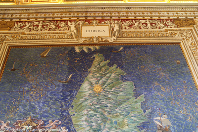 Large-scale fresco map of Corsica