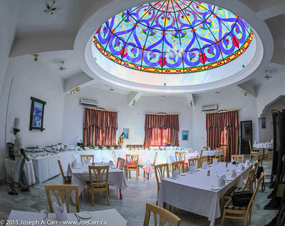 Stained glass dome in the dining room