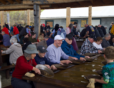 Everyone panning for gold