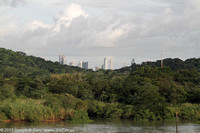 Panama City towers visible over the jungle covered hills