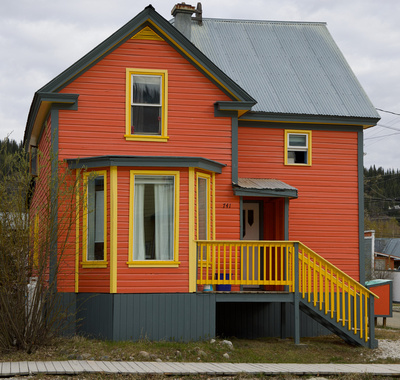 New salmon-coloured house