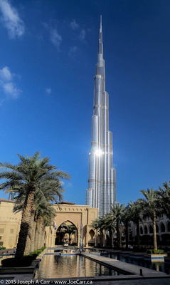 The Burj Khalifa catches a spectral highlight
