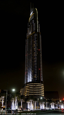 The Address Downtown Dubai hotel at night