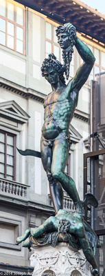 Bronze statue of Perseus holding Medusa's head