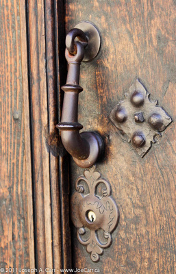 Ornate iron door knocker
