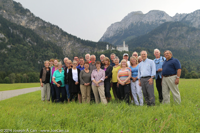 Group photo in Germany with Neuschwahstein Castle behind