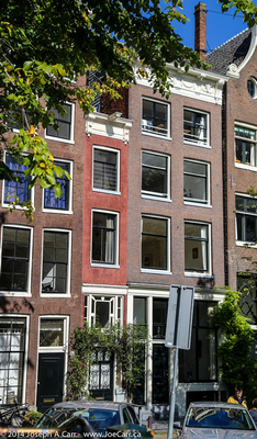 Narrowest house in Amsterdam - red brick