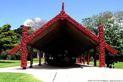 Shed containing the giant canoe Ngatokimatawhaorua