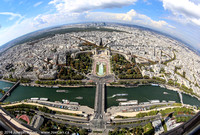 180 degree view of the Seine River, Palais de Chaillot & Jardins du Trocadero