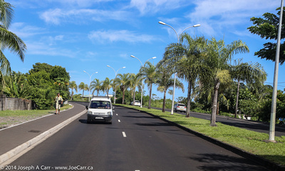 Divided highway  out of Papeete heading along the north shore