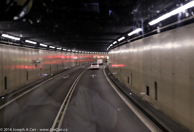 Driving through the Gotthard Tunnel