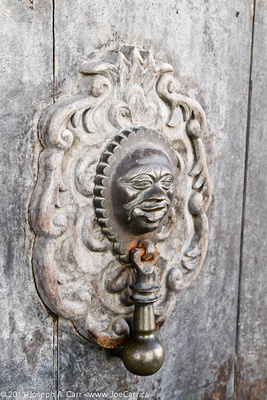 Ornate brass door knocker