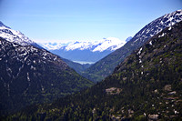 View down the valley to Skagway and the Lynn Canal