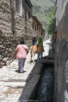 Incan sidewalks, water aqueducts, and stonework