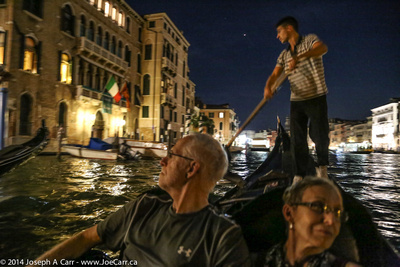 Jim and Sandy on thh Grande Canal with our gondolier
