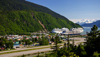 Overlooking Skagway and the cruise ships