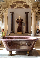 Purple Porphyry stone tub, statue & columns