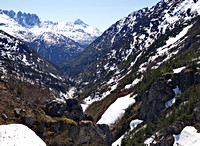 The trail of '98 where miners struggled up this gulley to the White Pass summit