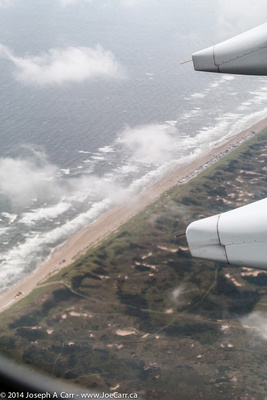 Ocean shoreline - final approach to Schiphol airport