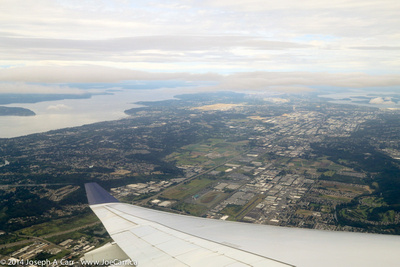 Looking north toward Seattle after takeoff from SeaTac airport
