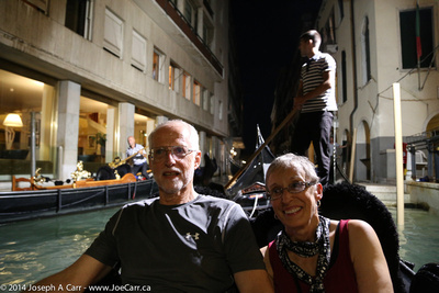 Jim and Sandy celebrating their 50th wedding anniversary in Venice