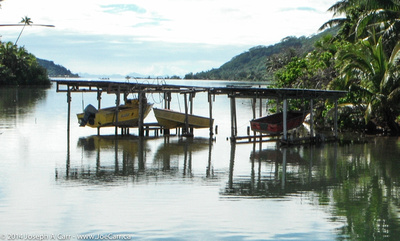 Boats hoisted out of the water