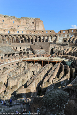 The Colosseum arena showing the hypogeum