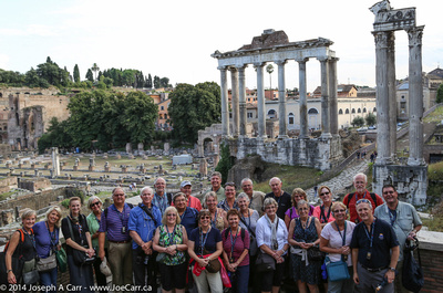 Group photo in front of the Roman Forum
