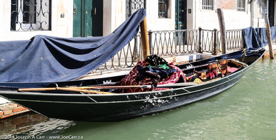 Gondola with ornate seats