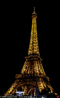 The Eiffel Tower lit at night